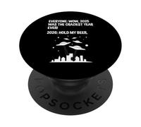 2026 Hold My Beer Funny Alien Invasion Sci-Fi PopSockets Adhesive PopGrip