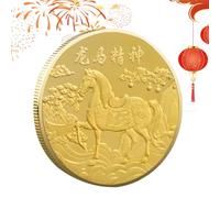 2026 Horse Coin, Gold Success Charm, Traditional Chinese Pendant with Decorative Symbol, Prosperous Mascot Ornament with Classic Style, Home Supplies Elegant Form, Energy Accessories for School