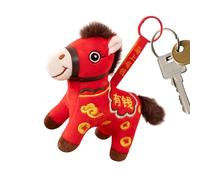 2026 Horse Mascot Plush | Soft Cute Chinese Portable Keychain Charm - Horse Stuffed Animal,for Cars Bags Dining Tables Home School Offices Cafes Bookstores Sofas Bookshelves Display Cases Beds