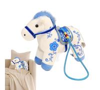 2026 Horse Statue Chinese New Year,Soft Blue and White Decoration | Horse Toys For Little Children,For Girlfriend Children Men Women Boys Girls Young Teens Son Fig