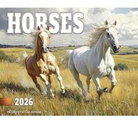 2026 Horses Illustrated Wall Calendar 16-Month X-Large Size 14x22, Horse Calendar by The KING Company-Monster Calendars