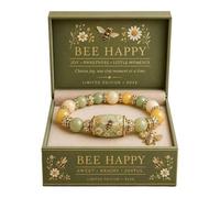 2026 Hummingbird Handmade Bracelet with Gift Box Inspirational Bee Bluebird Butterfly Adjustable Jewelry Faith Hope Love Peace Spring Blessings for Women Mom Sister Friend (Bee)