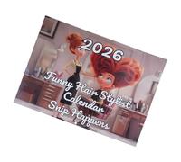 2026 Humorous Cartoons Calendar Twin Coil Binding Wall Mounted Monthly Planner for Stylists and Beauty Lovers