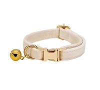 2026 Individually Engraved Cat Collar with Removable Bow Tie, Adjustable Yarn Collar (Not Shatterproof), for Cats (Beige, One Size)