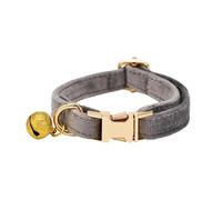 2026 Individually Engraved Cat Collar with Removable Bow Tie, Adjustable Yarn Collar (Not Shatterproof), for Cats (Grey, One Size)