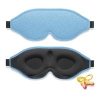 2026 Innovative Sleep Mask for Men and Women, Trilancer 3D 100% Light Blocking Design, Comfortable Eye mask, Blackout Blindfold for Sleeping, Nap, Meditation, Travel, with Earplugs (Blue)