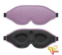 2026 Innovative Sleep Mask for Men and Women, Trilancer 3D 99.99% Light Blocking Design, Comfortable Eye mask, Blackout Blindfold for Sleeping, Nap, Meditation, Travel, with Earplugs (Violet)