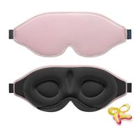 2026 Innovative Sleep Mask for Men and Women, Trilancer 3D 99.99% Light Blocking Design, Comfortable Eye mask, Blackout Blindfold for Sleeping, Nap, Meditation, Travel, with Earplugs (Pink)