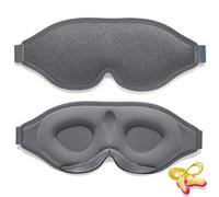 2026 Innovative Sleeping Mask for Men and Women 99.99% Light Blocking Ergonomic Adjustable Eye Mask with Earplugs for Sleep, Nap, Meditation, Travel, Comfortable Night's Sleep (Grey)