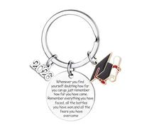 2026 Inspirational Keyring Graduation Gifts for Her Him Class of 2026 Graduation Keyring Inspirational Gifts for Women Men University College Middle High School Graduate Brave Keychain Accessory