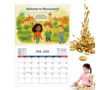 2026 Interactive Learning Calendar - Financial Literacy Planning Calendar for Kid | Educational STEM Learning Accessory for Children Girls Boys Kid