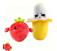 2026 Interactive Music Plush Toy, 22cm Soft Interactive Banana Toy,Touch-Sensitive Fruit Plush with Sound Features, Induction Singing Sensory Toys Doll for Kids Gift Early Education Play Fun (YE+RD)
