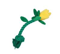 2026 Interactive Stuffed Dog Chew Toy for Small Large Dogs, Squeaky Toy with Rose Flower, Reduce Boredom Anxiety, Dog Squeaky Toy with Rose Flower, 1 Piece (Yellow,