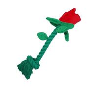 2026 Interactive Stuffed Dog Chew Toy for Small Large Dogs, Squeaky Toy with Rose Flower, Reduces Boredom Anxiety, Dog Squeaky Toy with Rose Flower, 1 Piece (Red, 35 x 10 cm)