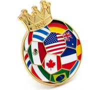 2026 International Soccer Commemorative Pin with Display Case - Crowned Football Design - Premium Enamel Souvenir Gift for Soccer Fans