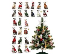 2026 Italian Greyhound adventsCalendar, 2D Acrylic Dog Pendants | 26x18cm Size, Acrylic Material, 24 Days Countdown, Greyhound Ornaments