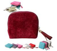 2026 Jewellery Case Organiser with Five Compartments for Travellers for Storing Earrings, Rings, Necklaces in Layers with Fringe Decoration (Brick Red, One Size)