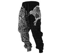 2026 Jogging Bottoms Men's Patterned Winter Casual Trousers for Everyday Comfort Style, black, S