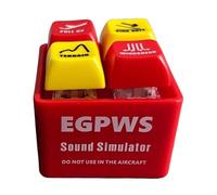 2026 Key Fob Crew Alert Key Fob EGPWS Warning Sound Simulator LED Aviation Cockpit Button Emergency Alarm, red, 4.3cm