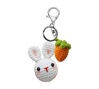 2026 Keychain 1 Piece Crochet Knitted Handmade Rabbit Doll Stuffed Toy Cartoon Animal Keychain Pendant Purse Ornament, b, One Size