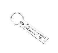 2026 Keyring You Have My Heart And My Ass Keyring Funny Man Gift Valentines Day Husband Boyfriend Gifts Stainless Steel Pendant Couples Bad Fun, silver, One Size