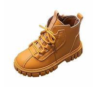 2026 Kids Boots Girls Winter Style British Style Lace Up Thick Sole Versatile Short Boots for Girls Fashion Comfortable Design for All Seasons, brown, 10.5/11 UK Child
