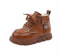 2026 Kids Boots Stylish Girls Ankle Boots with Comfortable Soft Sole Short Kids British Style Leather Shoes for Girls Ideal for 1-6 Years, brown, 8.5 UK
