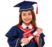 2026 Kids Graduation Gown and Cap Set with Tassel Unisex Kindergarten Preschool Graduation Outfit for Boys and Girls Fancy Dress Bachelor Robe Stage Performance School Ceremonies Costume