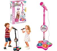 2026 Kids Star Microphone Toy with Adjustable Stand Lights, Adjustable Karaoke Mic with Music, Lights & Echo Effects, Easy-to-Use Singing Toy Gift for Girls Boys (1, Pink)