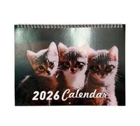 2026 Kitten Theme Desk Calendar Twin Coil Binding Wall Hanging Calendar 12 Month From Jan to Dec for Plan Organization