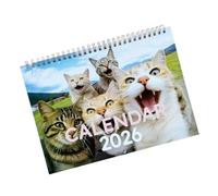 2026 Kitten Theme Wall Mounted Monthly Calendar Twin Coil Binding From Jan to Dec for Classroom Home Decoration