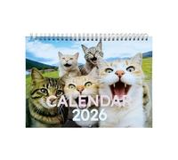 2026 Kitten Theme Wall Mounted Monthly Calendar Twin Coil Binding From Jan to Dec for Classroom Home Decoration