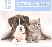 2026 Kittens & Puppies Square Wall Calendar Dogs Cats Puppy Cute Home Kitchen Christmas Birthday New Year Gift