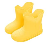 2026 Ladies Snow Boots Children's Rain for Boys and Girls in The Spring Summer Rainy Season Fashionable Cute Solid Color Water Shoes Rubber Baby Mid Top Tube (Yellow, 8 Toddler)