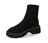 2026 Ladies Women's Autumn and Winter British Fashion Hiking Boots Walking Leather Lightweight Rainy Days City Wide Fit Chelsea Women Comfy Cushioned Insole (18) Black