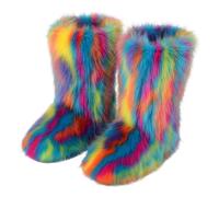 2026 Ladies Women's Fashion Casual Winter Outdoor Warm Snow Boots Ankle Leather Easy On Country Walk Rainy Days Western Cowboy Women Knee High Faux (43) Purple