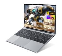 2026 Laptop, 15.6 inch Laptop Computer Celeron N5100 Up to 2.8GHz, Lap Top PC with 16GB RAM 512GB SSD, Backlit KB, Fingerprint, FHD 1080P, 180° Open, Mini HDMI, Win 11 Pro, Laptops for Study Work