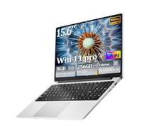 2026 Laptop, 15.6 Inch Laptop Computer, Ultra-Thin Lightweight Lap top, Celeron N4000, 8GB RAM 256GB SSD, FHD 1080P, 180° Open, Win 11 Pro, WiFi 2.4/5G, BT4.2,Mini HDMI for Student & Business, Silver