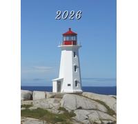 2026: Large Monthly Calendar Planner - Peggy’s Cove Lighthouse Nova Scotia
