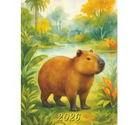 2026: Large Monthly Calendar Planner - Watercolor Capybara