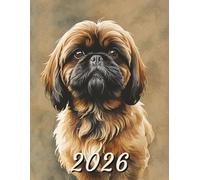 2026: Large Monthly Calendar Planner - Watercolor Shih Tzu Dog