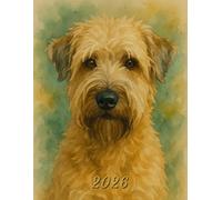 2026: Large Monthly Calendar Planner - Watercolor Soft Coated Wheaten Terrier Dog