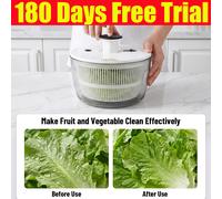 Large Salad Spinner Vegetable Veg Leaf Dryer Drainer Colander Plastic Bowl