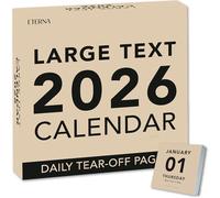 2026 Large Text Daily Calendar | Today Is Box Calendar with Big Dates For Easy Reading, Great for Home or Office, Calendar Gift For Her or Him. Hanging Wall Calendar for Work