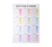 2026 Large Wall Calendar - Beautiful Layout Vertical Yearly Planner 2026-2027, Rainbow Big Yearly Laminated Calendar for School, Office & Home