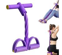 2026 Latest 8-Tube Pedal Resistance Device, Foot Pedal Resistance Bands with Handle, Sit up Exercise Equipment for Home, Unisex (Purple)