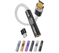 2026 Latest USB C DAC Audio Adapter with Headphone Amplifier, USB C to 3.5mm Audio Adapter for Wired Headphones, Hi-Res Type C DAC Compatible with iPhone 15, Android, Laptop & Tablet(Inky CM01*2)