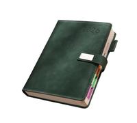 2026 Leather Academic 400 Pages Dated with Button Pen Slot and Colored Labels for Scheduling Portable Planner