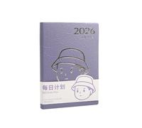 2026 Leather Academic Planner with Ribbon Bookmarks Dated 2026 Daily Planner Notebook for Daily Scheduling 8.14x5.7Inch Leather Notebook