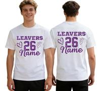 2026 Leavers Shirt Iron On Transfers for T Shirts - Personalised Iron On Vinyl Decals | Custom Tshirt Leavers Shirt Decorations | School Leavers Tshirt Iron On | Leavers Shirt S-3XL